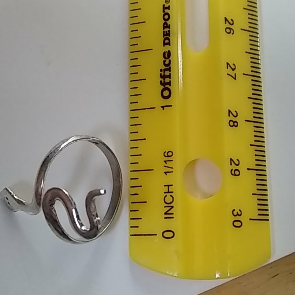 Sterling Solid Silver 925 Snake Ring - image 4